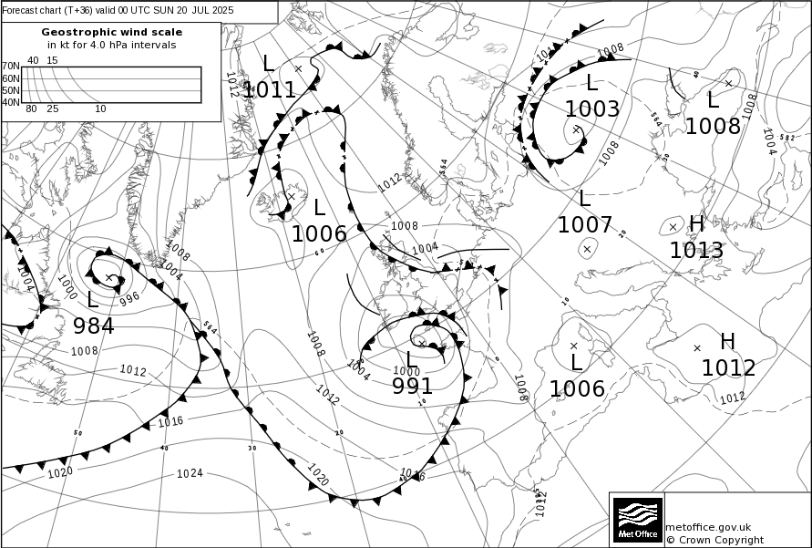 Surface pressure - Forecast chart