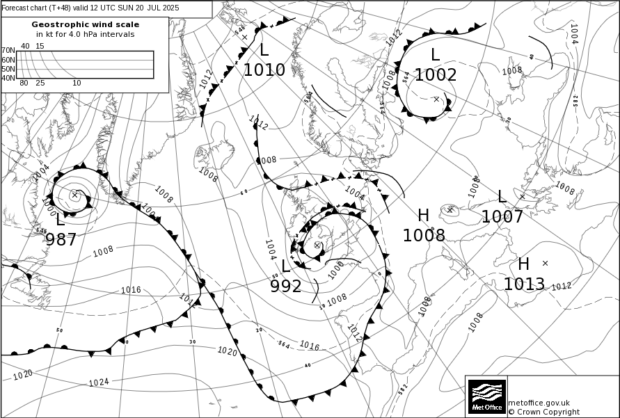Surface pressure - Forecast chart