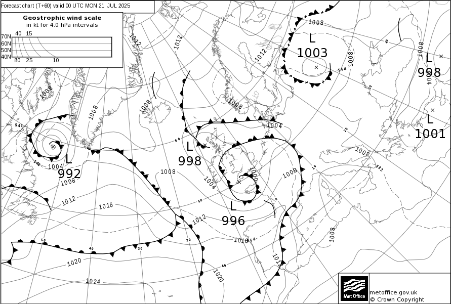 Surface pressure - Forecast chart