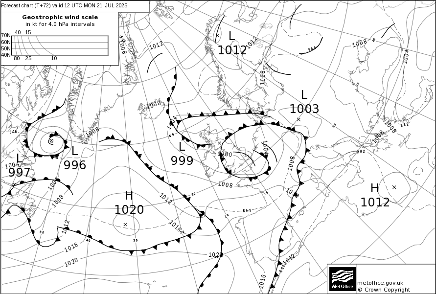 Surface pressure - Forecast chart