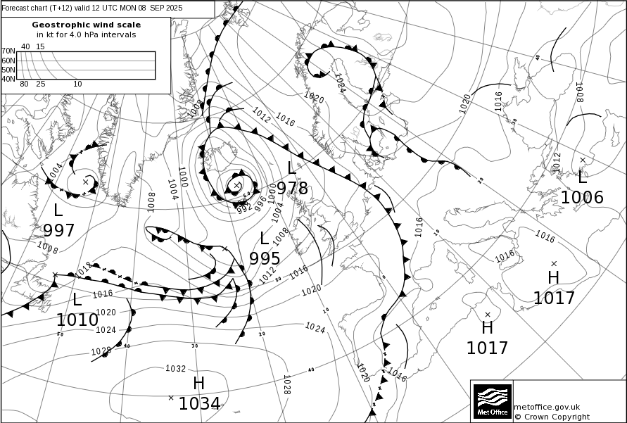 Surface pressure - Forecast chart