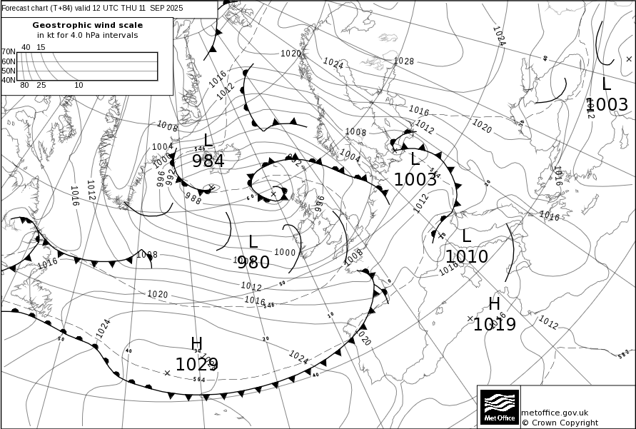 Surface pressure - Forecast chart