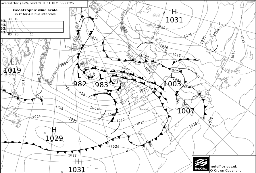 Surface pressure - Forecast chart