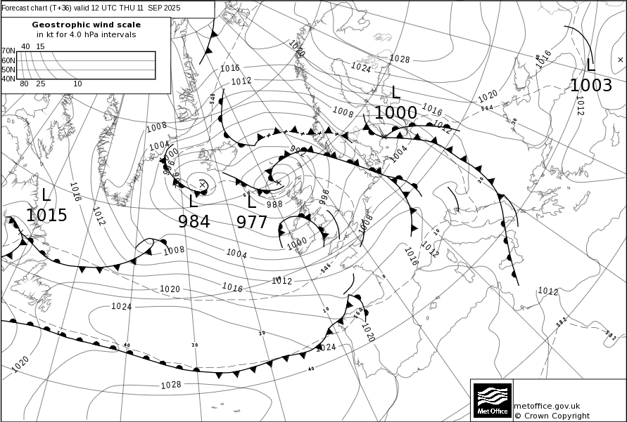 Surface pressure - Forecast chart