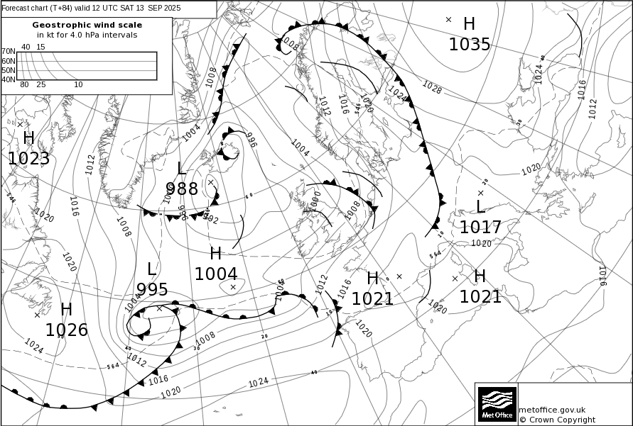 Surface pressure - Forecast chart