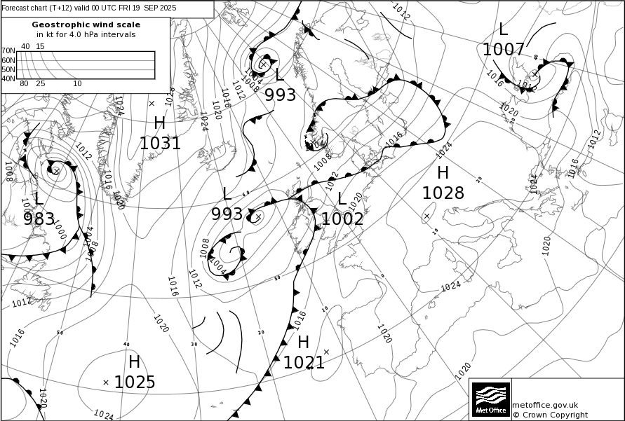 Surface pressure - Forecast chart