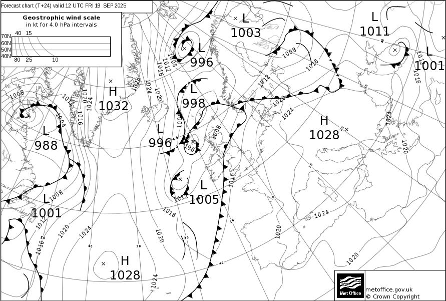 Surface pressure - Forecast chart