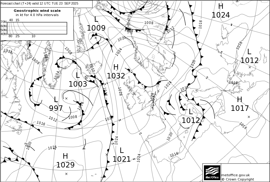 Surface pressure - Forecast chart
