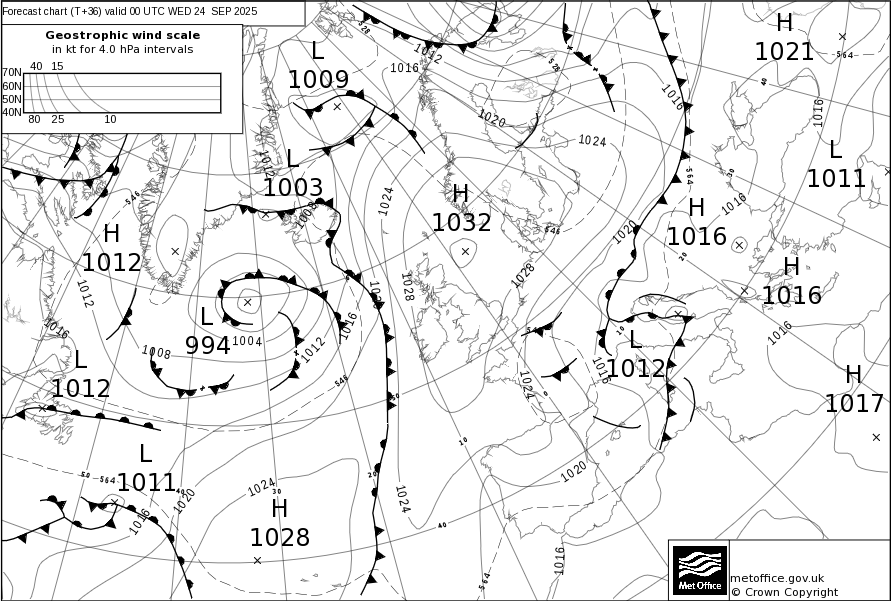 Surface pressure - Forecast chart