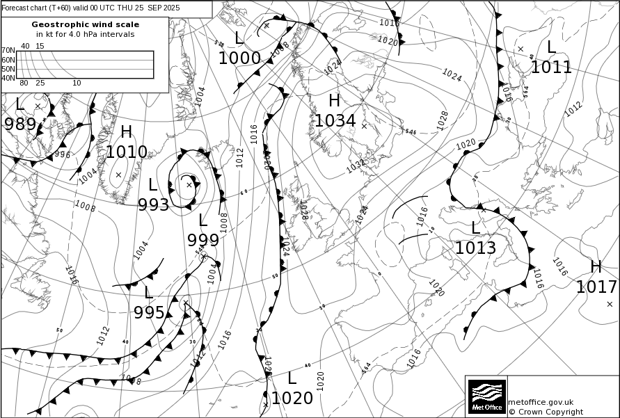 Surface pressure - Forecast chart
