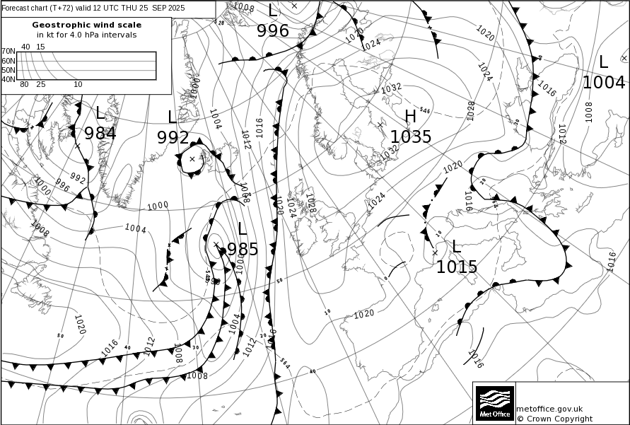 Surface pressure - Forecast chart