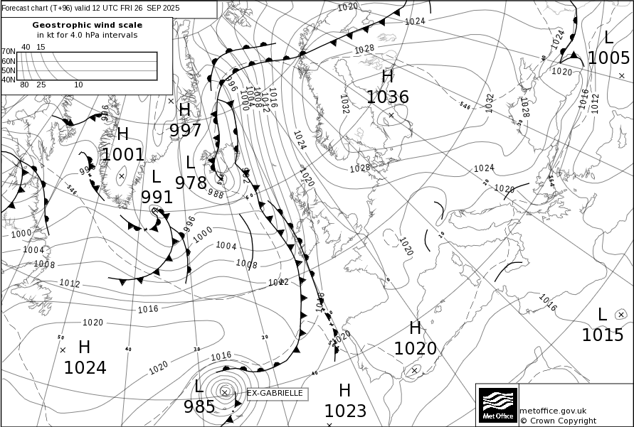 Surface pressure - Forecast chart