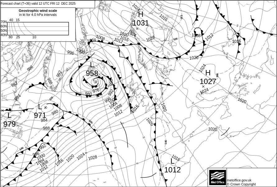 Surface pressure - Forecast chart