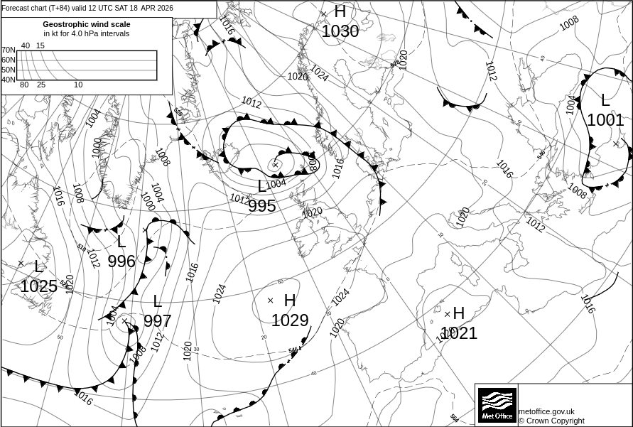 Surface pressure - Forecast chart