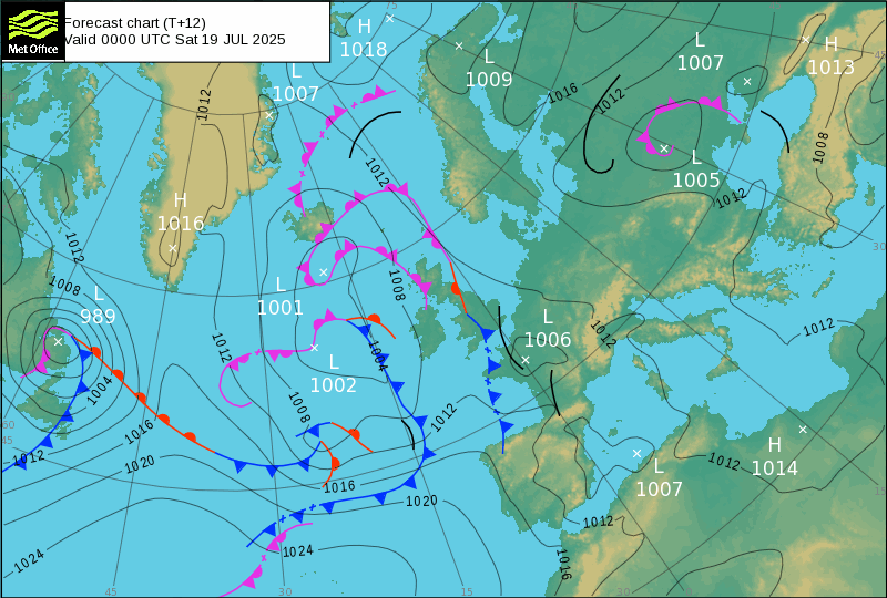 Surface pressure - Forecast chart