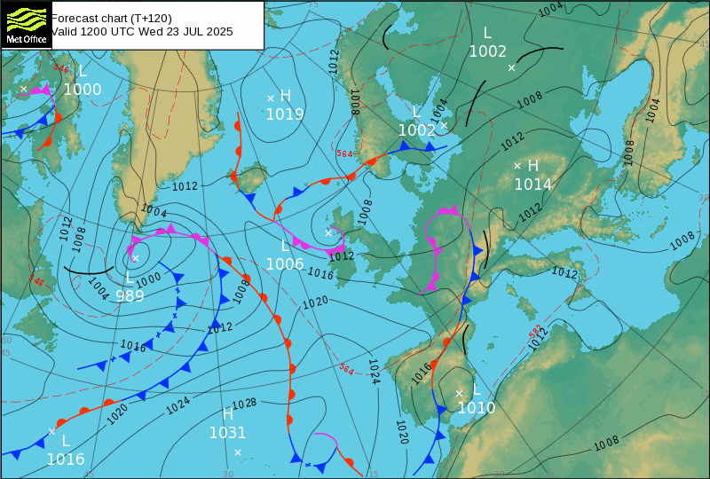 Surface pressure - Forecast chart