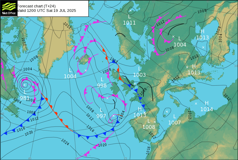 Surface pressure - Forecast chart