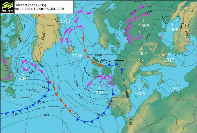 Surface pressure - Forecast chart