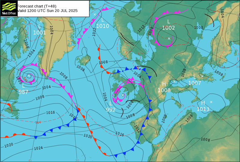 Surface pressure - Forecast chart