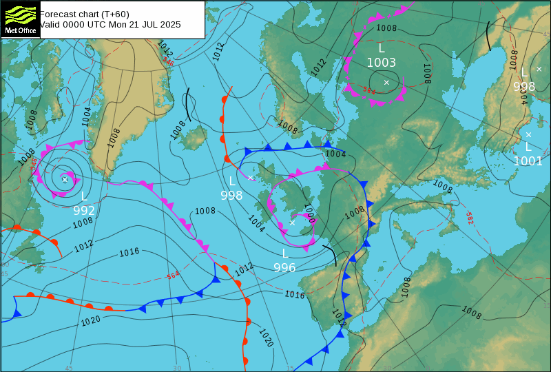 Surface pressure - Forecast chart