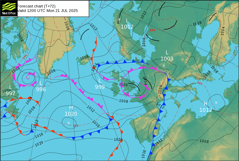 Surface pressure - Forecast chart