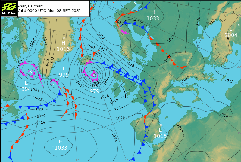 Surface pressure - Analysis chart