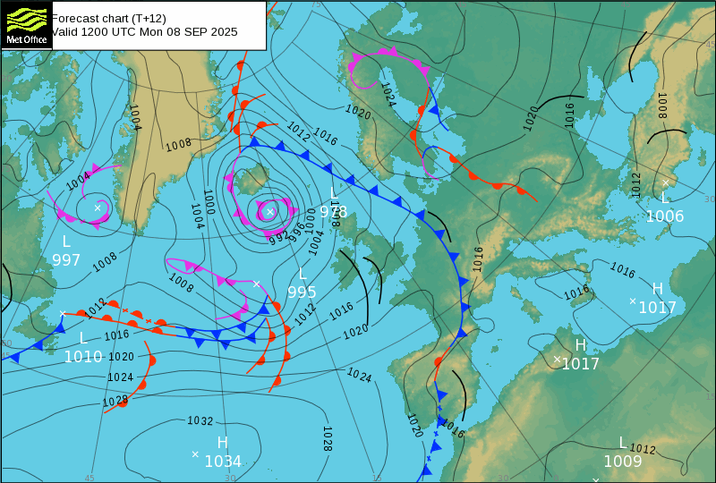 Surface pressure - Forecast chart