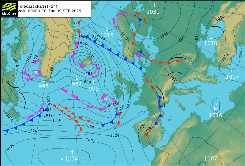 Surface pressure - Forecast chart