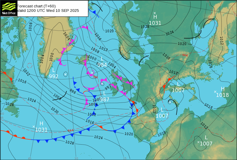 Surface pressure - Forecast chart