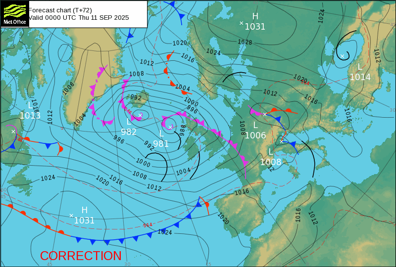 Surface pressure - Forecast chart