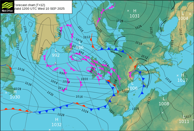 Surface pressure - Forecast chart