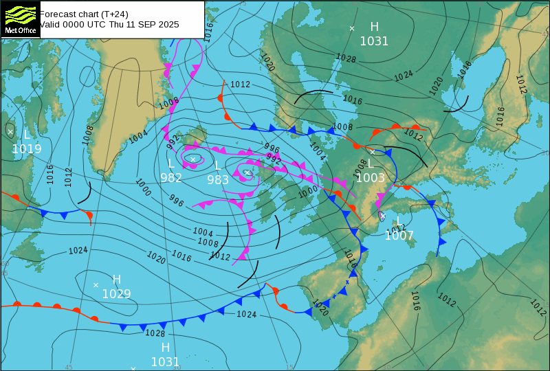 Surface pressure - Forecast chart