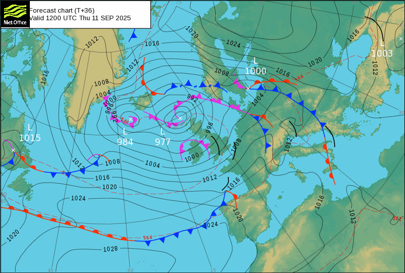 Surface pressure - Forecast chart