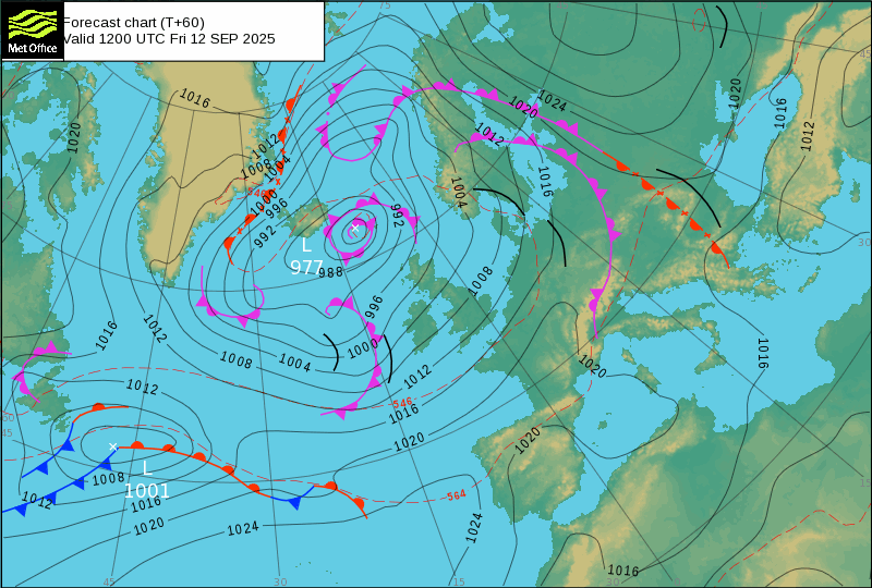 Surface pressure - Forecast chart
