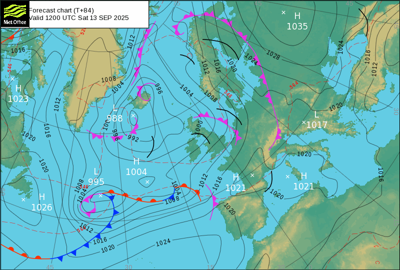 Surface pressure - Forecast chart