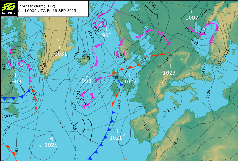 Surface pressure - Forecast chart