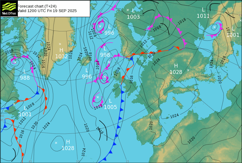 Surface pressure - Forecast chart