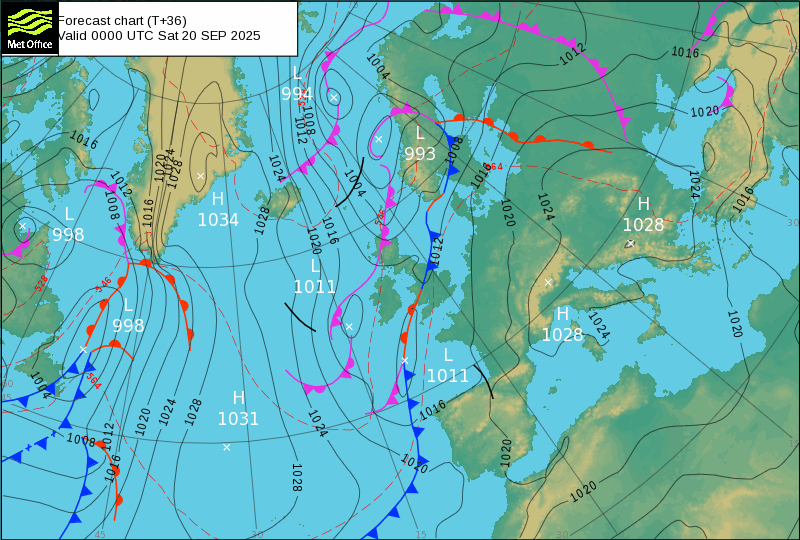 Surface pressure - Forecast chart