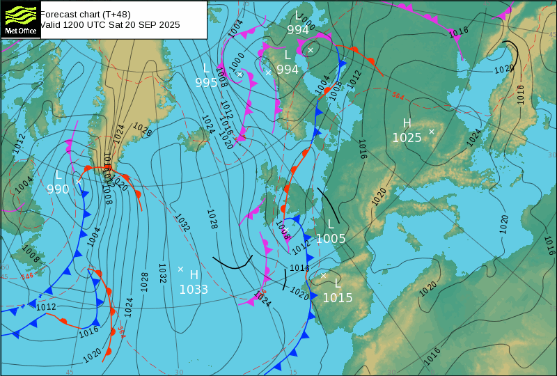 Surface pressure - Forecast chart