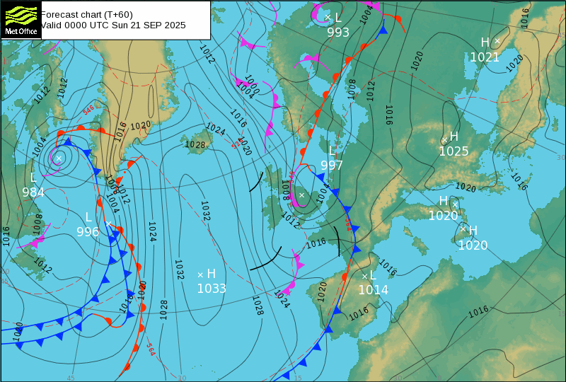 Surface pressure - Forecast chart