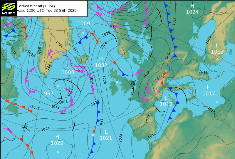 Surface pressure - Forecast chart
