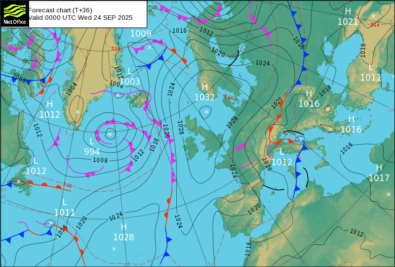 Surface pressure - Forecast chart
