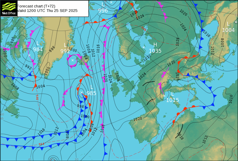 Surface pressure - Forecast chart