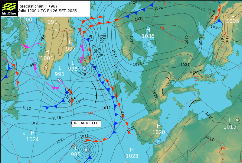 Surface pressure - Forecast chart