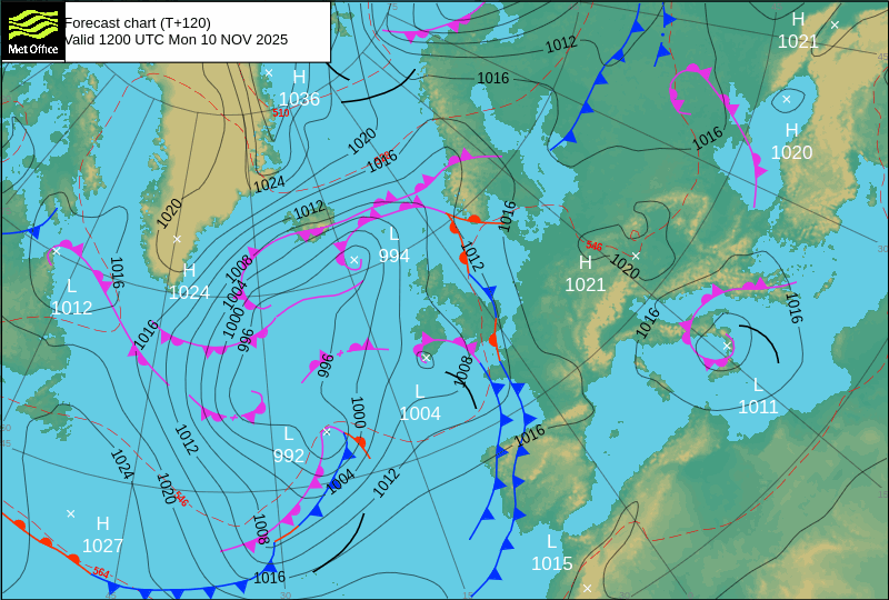 Surface pressure - Forecast chart