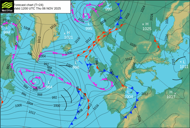 Surface pressure - Forecast chart