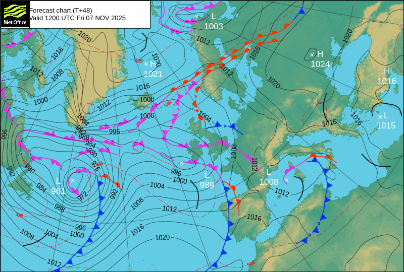 Surface pressure - Forecast chart