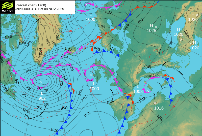 Surface pressure - Forecast chart