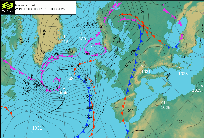 Surface pressure - Analysis chart