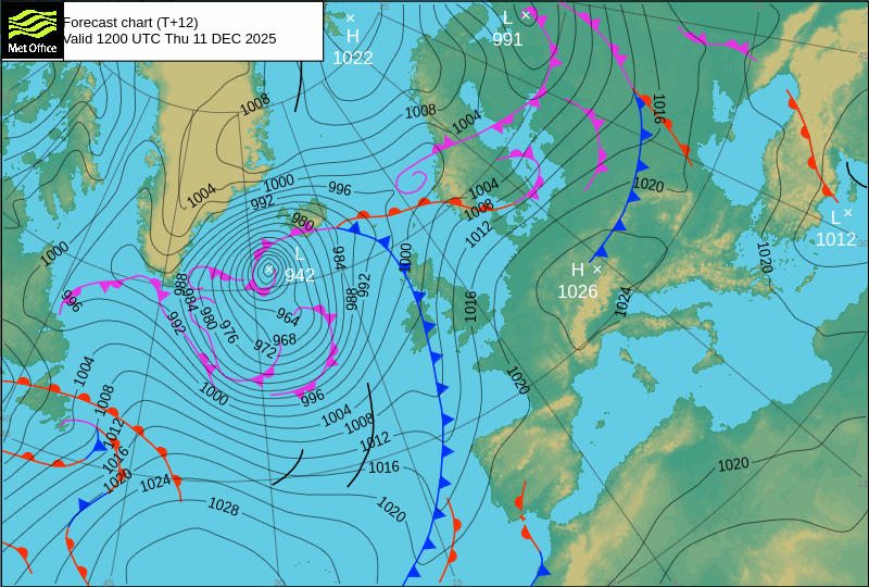 Surface pressure - Forecast chart